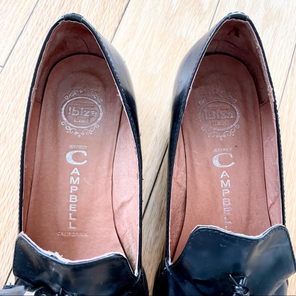 JEFFREY CAMPBELL Black Leather Tassel Loafers - Picture 6 of 7